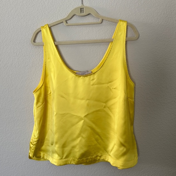 NWOT LOFT 🍋 Satin Hi-Lo Hem Tank Top - Picture 3 of 5